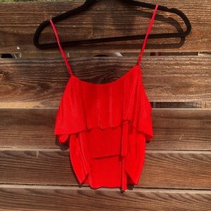 Red crop top spaghetti strap